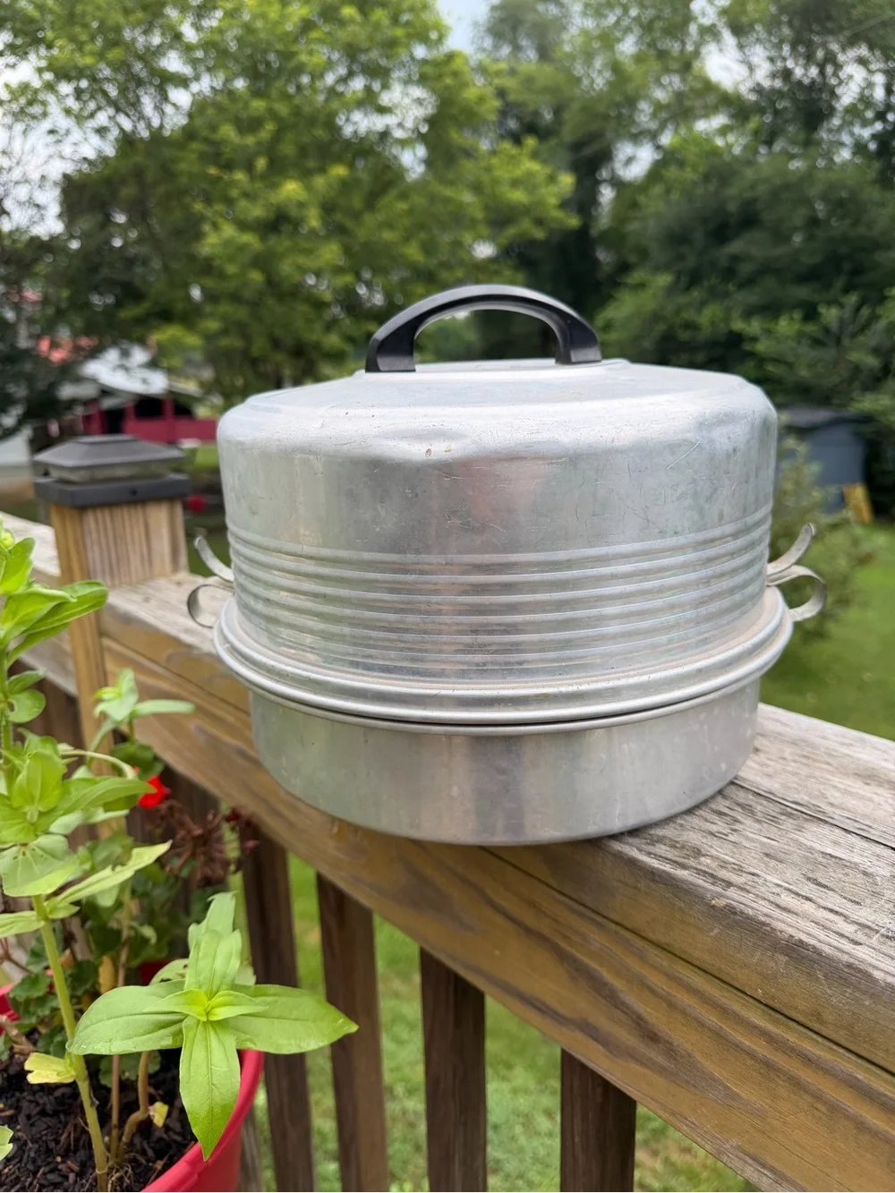 Vintage Regal Aluminum Cake & Pie Carrier: 2-Tier Locking Rustic Patina 1950’s